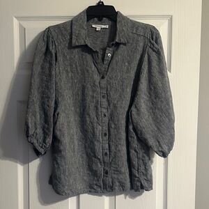 Chico's Charcoal Button-Down Shirt